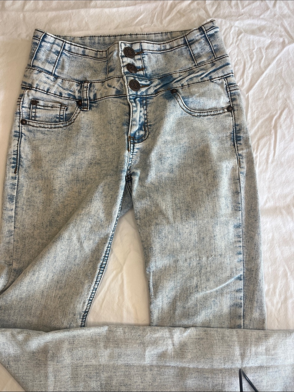 Wax Jean High-Rise Acid Wash Light Blue Slim Jeans